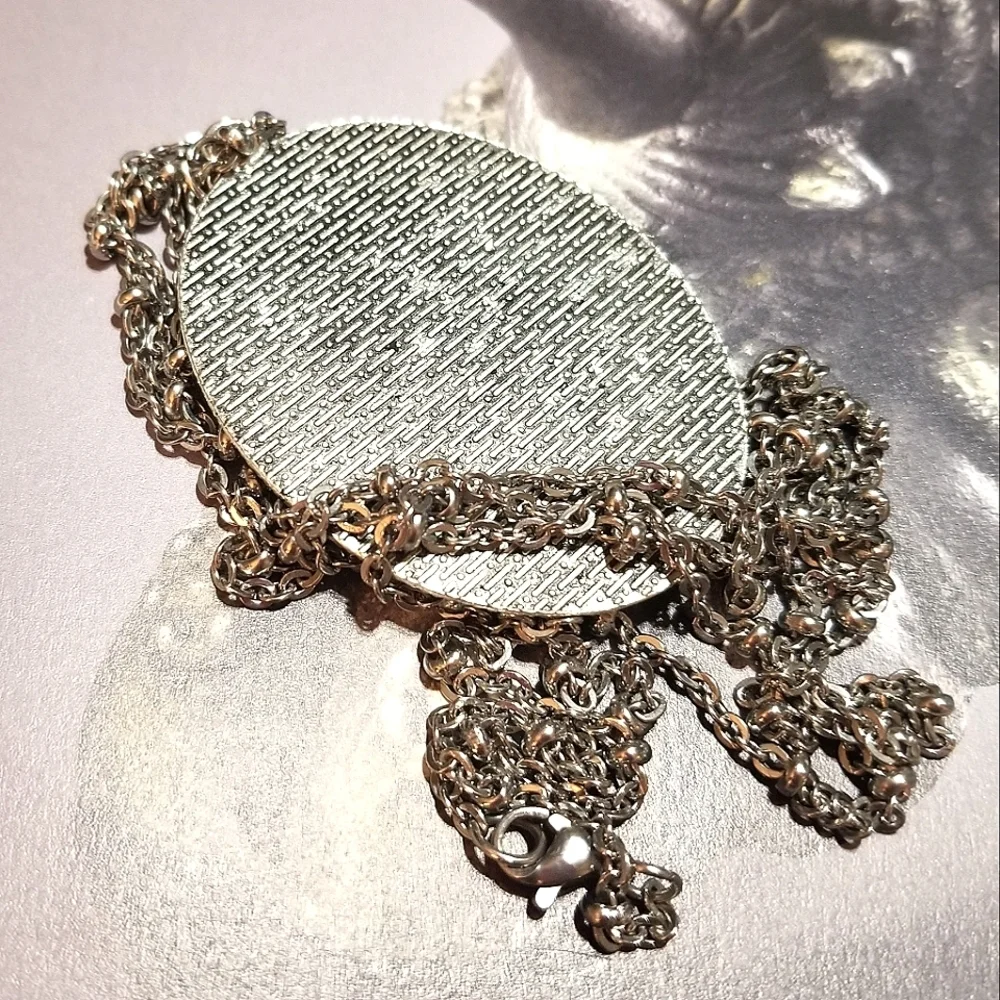 Real VICTORIAN PICTURE MzMax Resin Designs Large Pendant Necklace